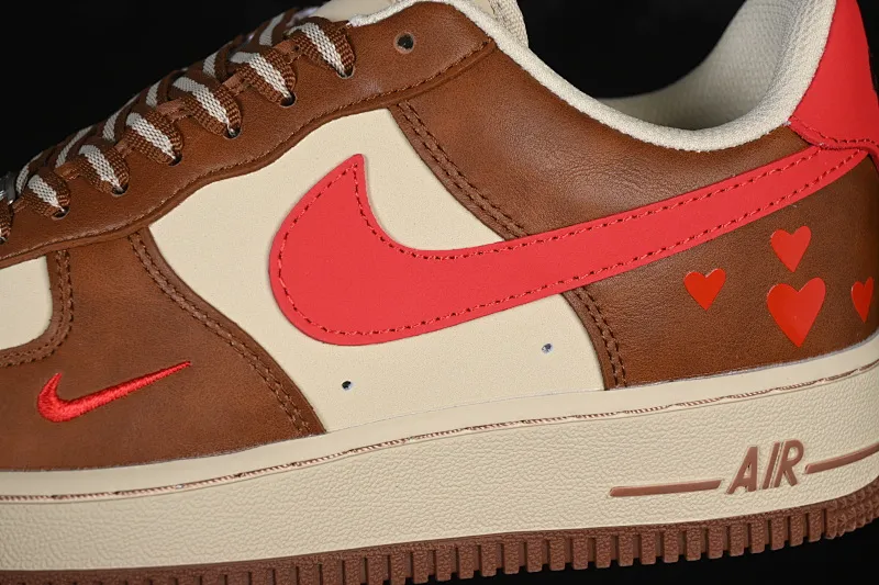All Categories Nk Air Force 1 Air Force Series Nk Air Force 1 Low Air Force Low Nike Air Force 1'07 Low Valentine's Day Limited Brown Red Heart Air Force One Low Casual Shoes NH0601-538